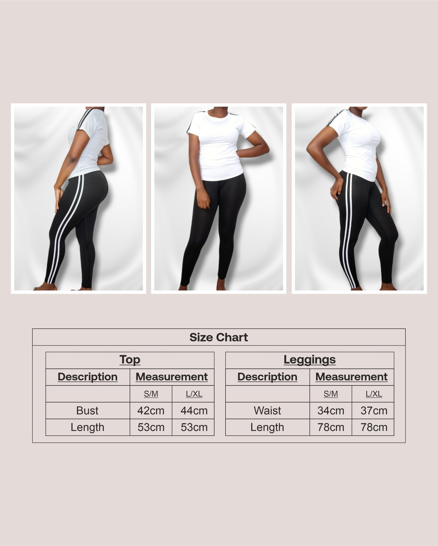 2 Piece Gym Set - Black & White