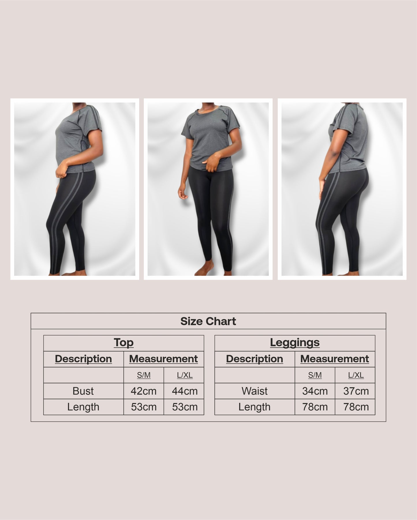 2 Piece Gym Set - Black & Grey