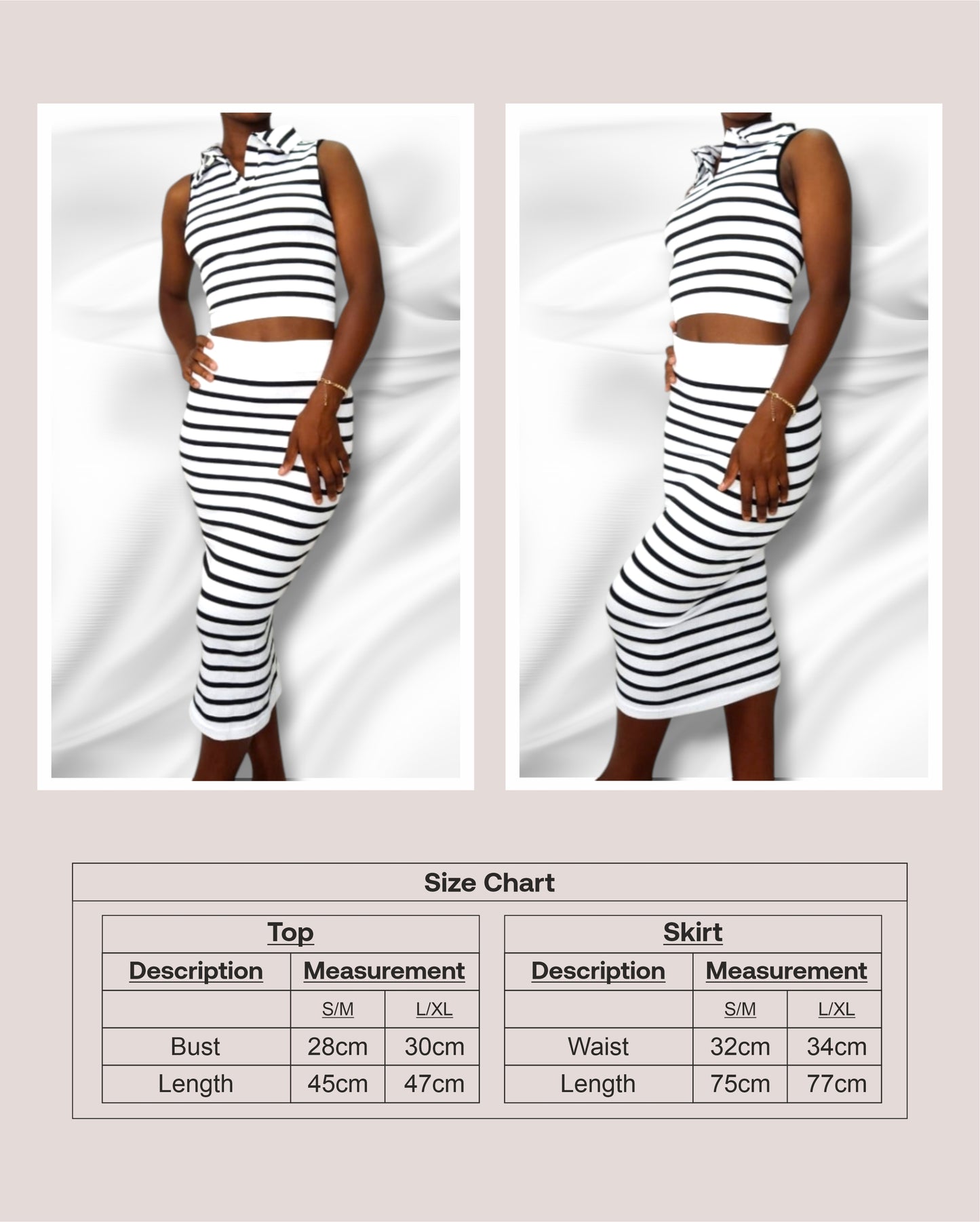 2 Piece - Collar Top & Skirt