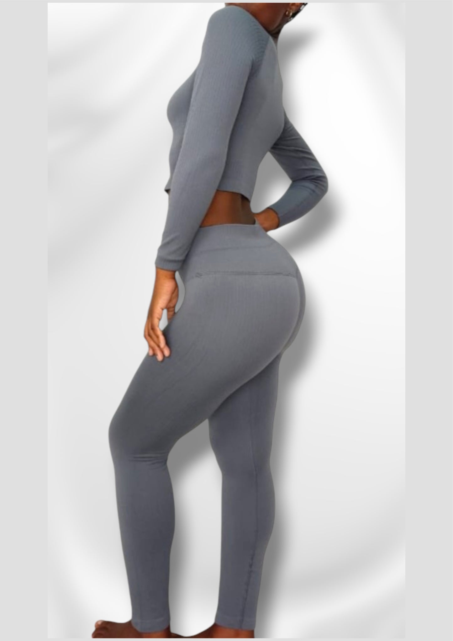 2 Piece Gym Set - Leggings + Crop Top