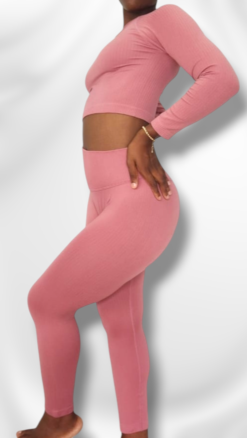 2 Piece Gym Set - Leggings + Crop Top