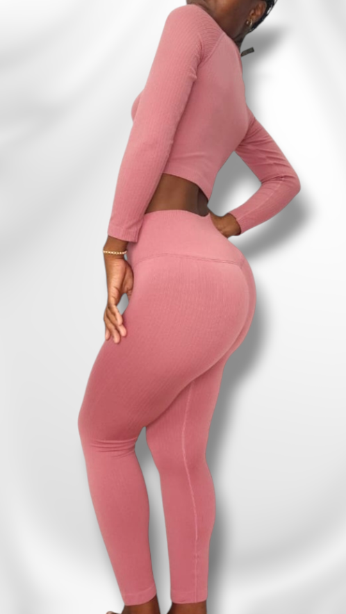 2 Piece Gym Set - Leggings + Crop Top
