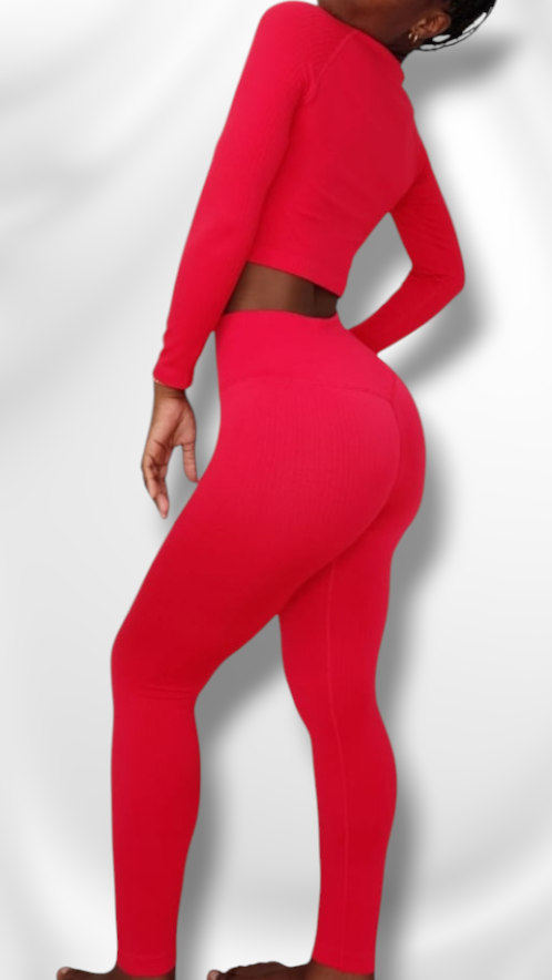2 Piece Gym Set - Leggings + Crop Top