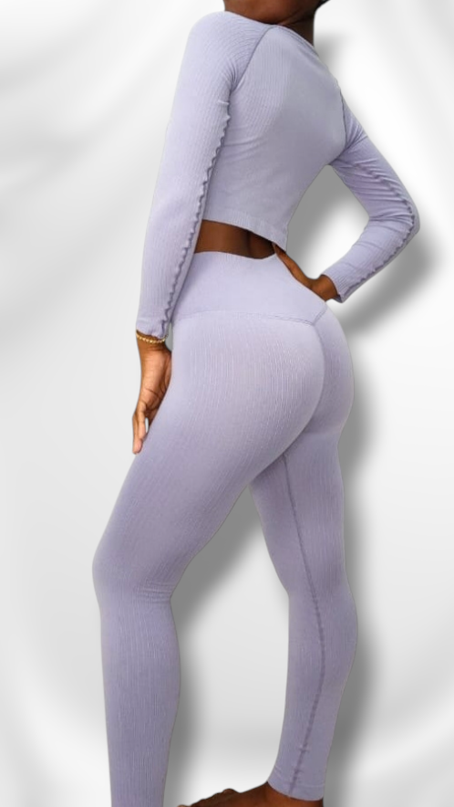 2 Piece Gym Set - Leggings + Crop Top