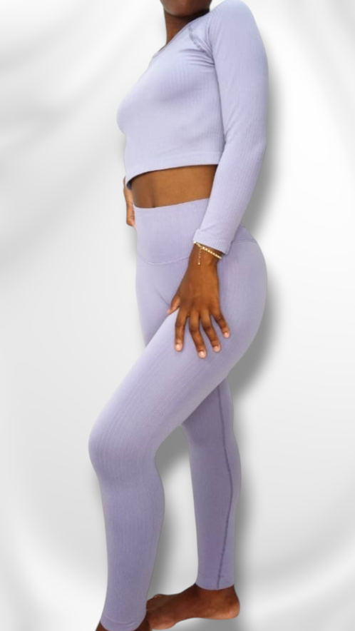2 Piece Gym Set - Leggings + Crop Top