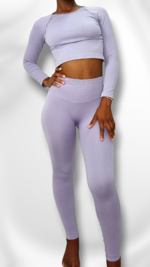 2 Piece Gym Set - Leggings + Crop Top