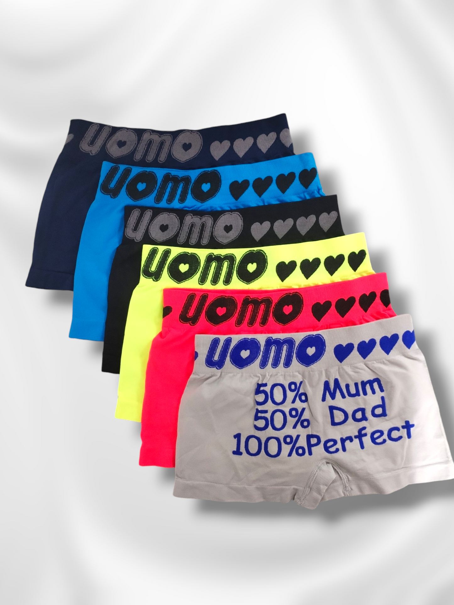 6 Pack Oumo Kids Boxer Shorts - Multicolour
