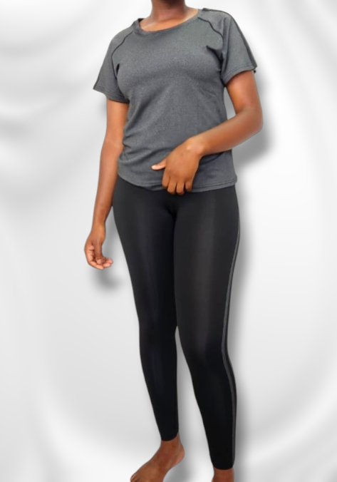 2 Piece Gym Set - Black & Grey