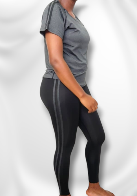 2 Piece Gym Set - Black & Grey