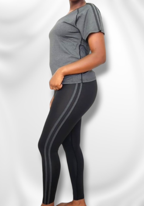 2 Piece Gym Set - Black & Grey