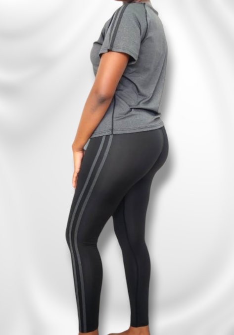 2 Piece Gym Set - Black & Grey