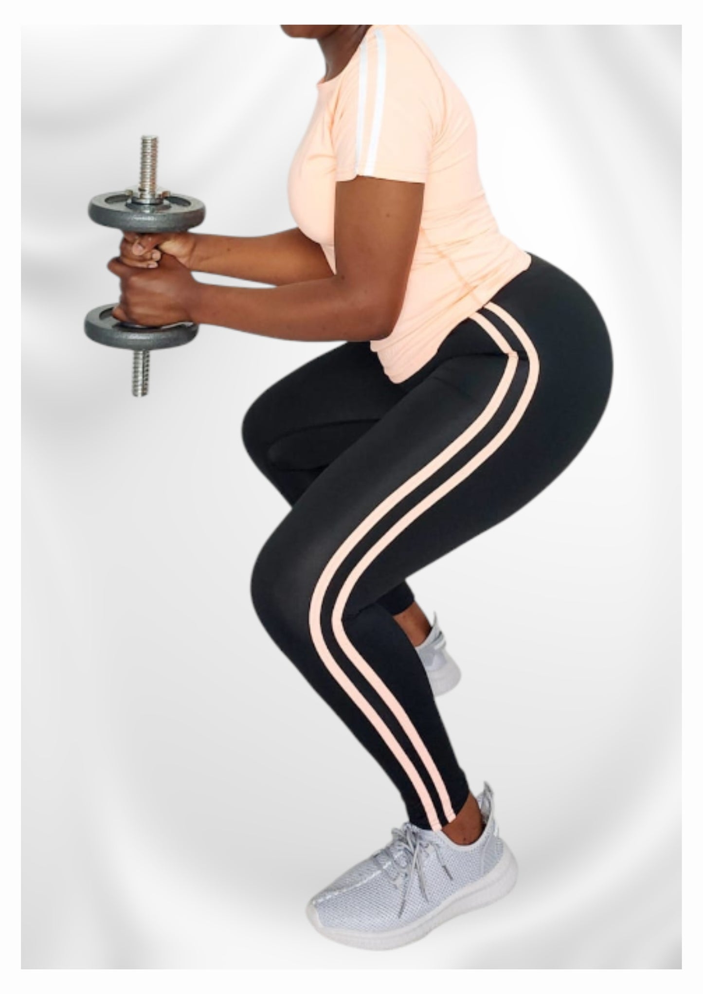 2 Piece Gym Set - Peach & Black