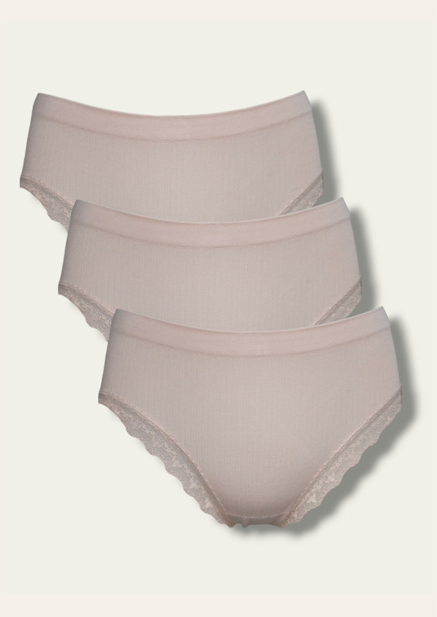 3 Pack Bikini Cut Panties - Light Beige